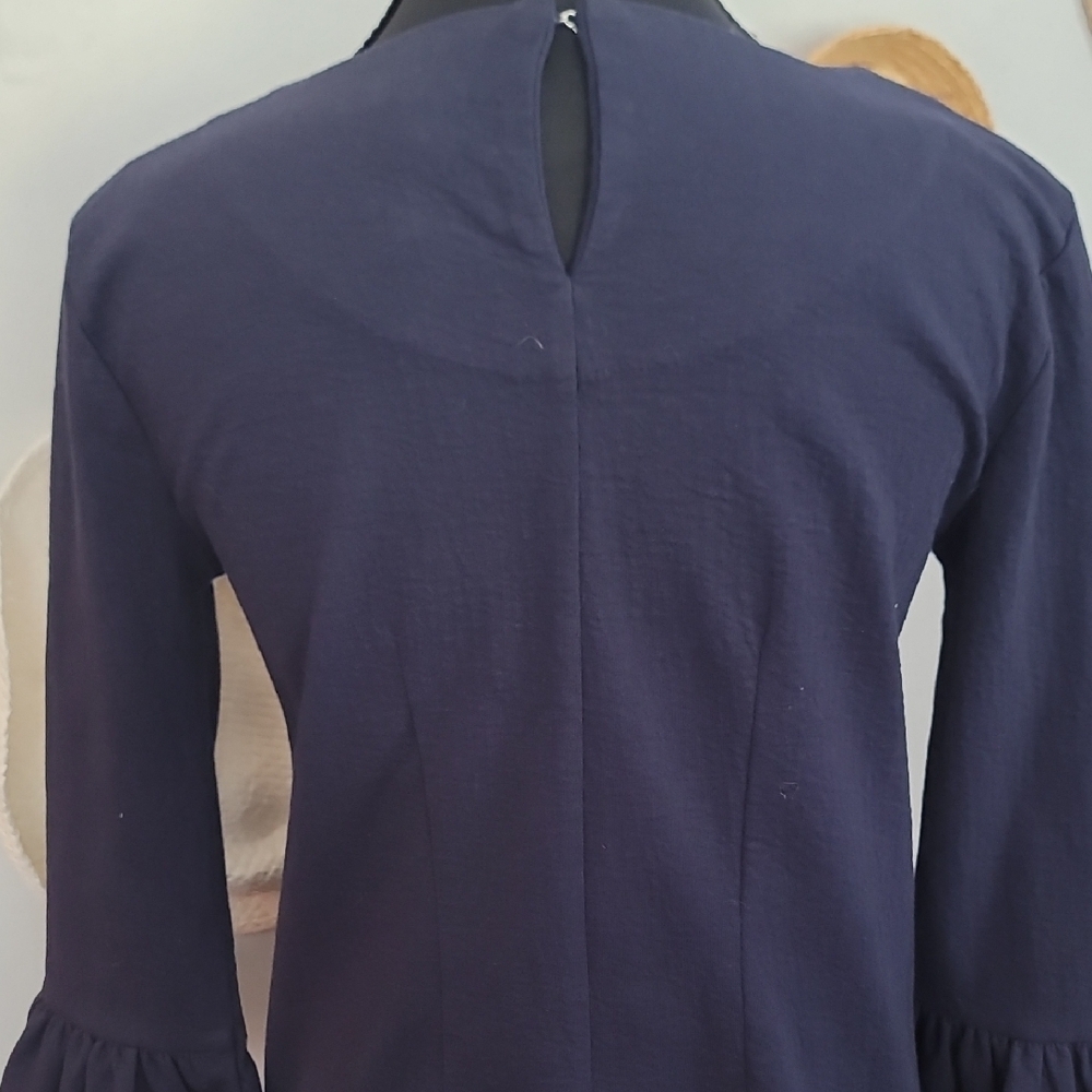J. Crew Elegant Navy Long Sleeve Dress - Picture 9 of 11